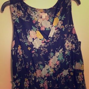 Navy Blue Floral Maxi